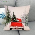 thumbnail image 4 of BadPiggies Set of 3 Christmas Throw Pillow Cases Cushion Covers, Vintage Red Truck Soft Cotton Linen For Home Xmas Party New Year Decorations, 4 of 9