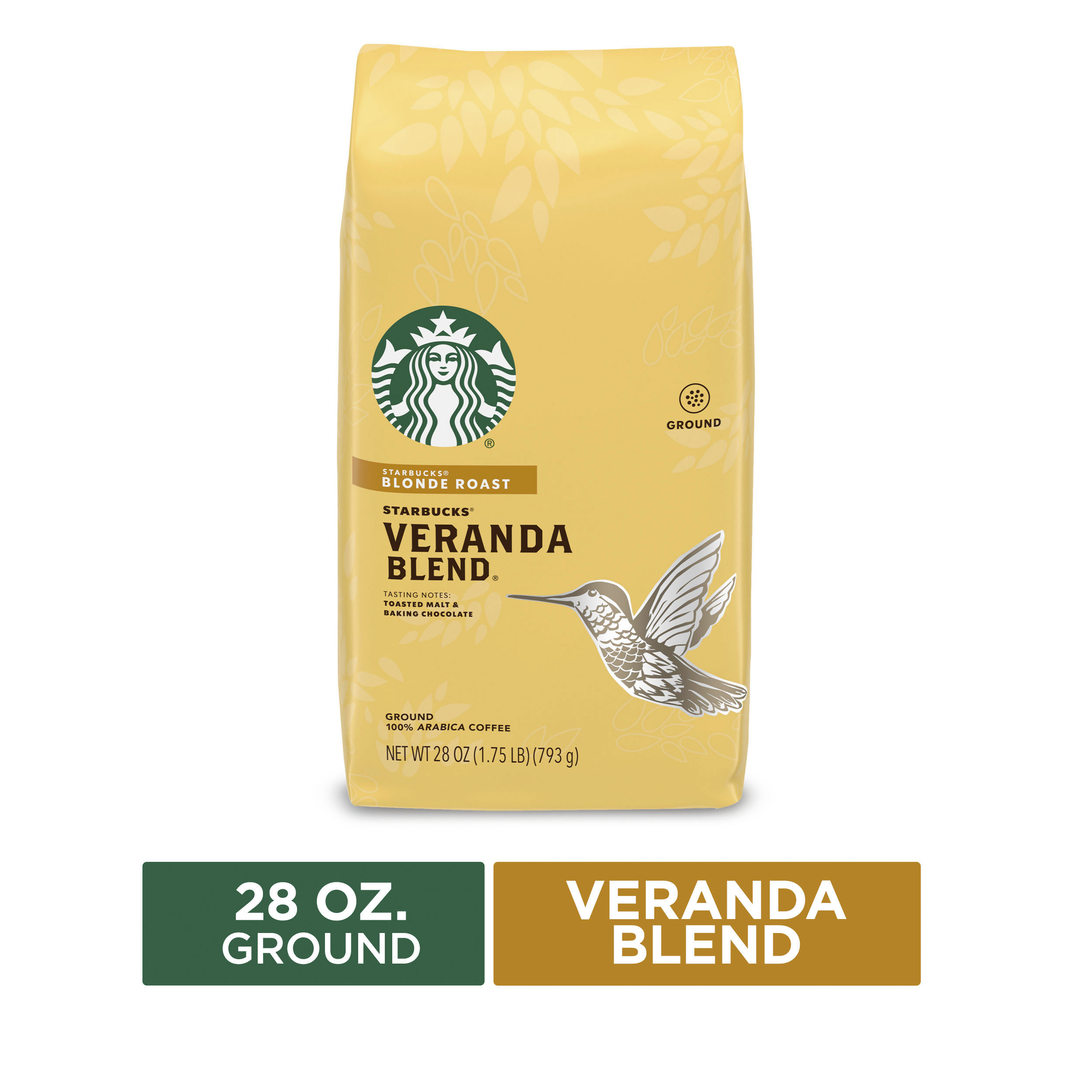 Starbucks Blonde Roast Ground Coffee — Veranda Blend — 100% Arabica — 1 ...