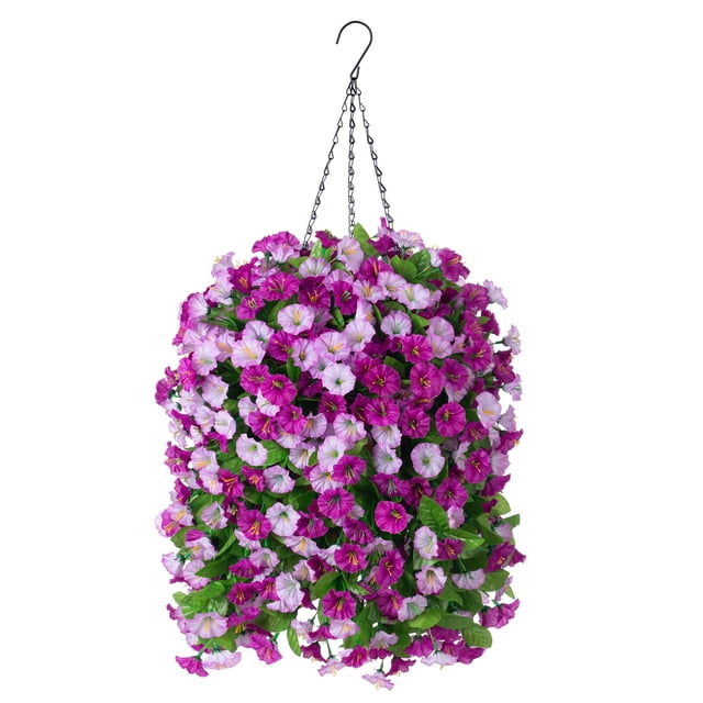 Cestas colgantes INXUGAO con flores artificiales Darkorchid