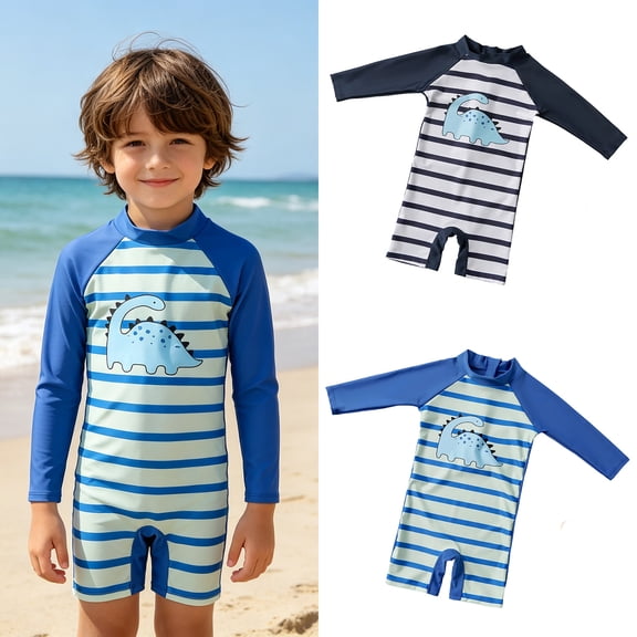 Shadoumai Toddler Swimsuit Boy Bathing Suits Long Sleeve Swimwear Sets with Swim Trunks, 2 Piece,Kids Swimsuits Boys,Baby Boy Swimming Suit