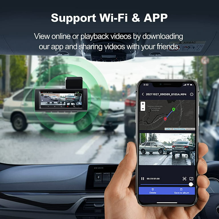Dash Cam 4K WiFi 2160P Dash Camera for Cars, Car Camera Dash Cam Front with  App