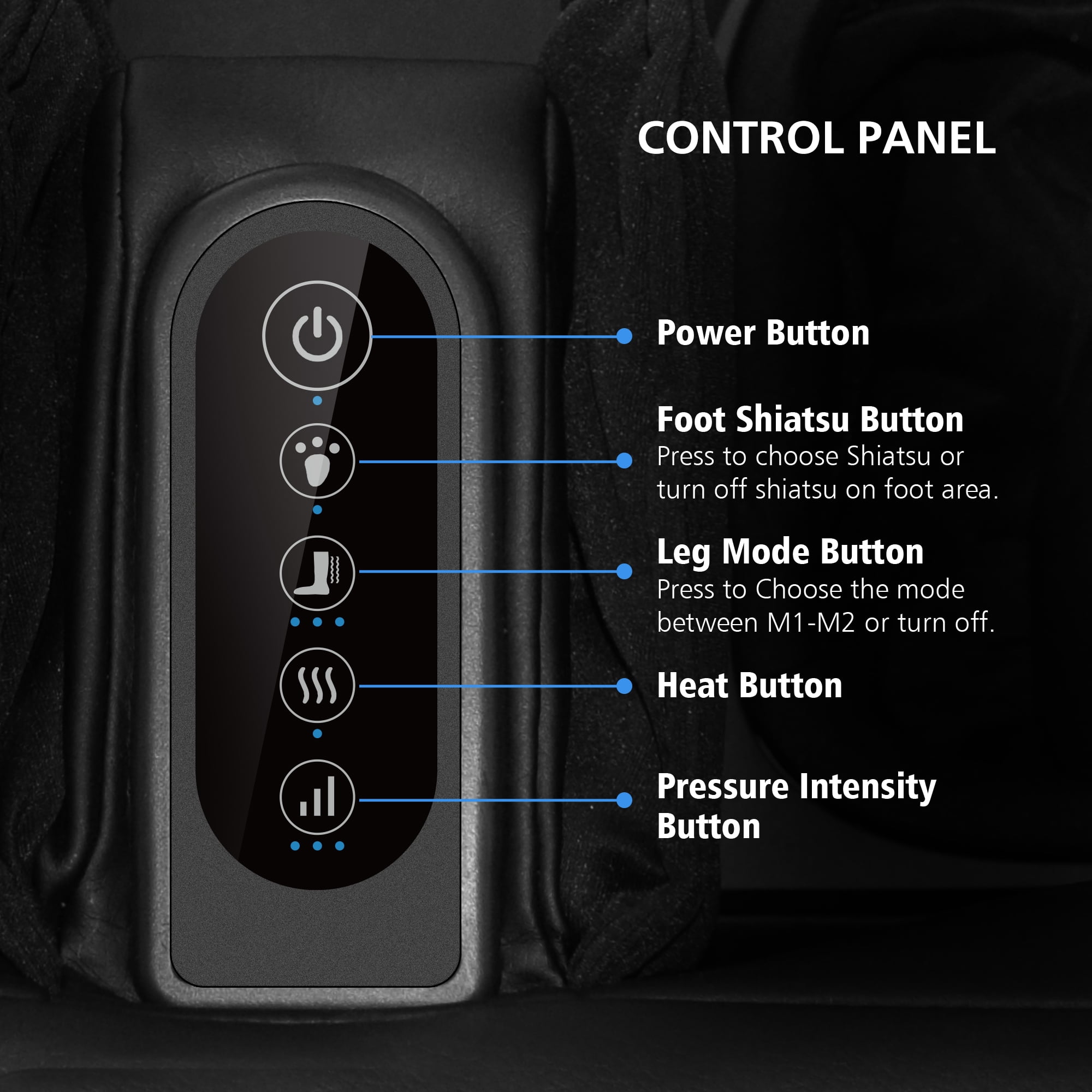 Comfier 2 in 1 Foot Massager Machine & Ottoman Foot Rest Shiatsu Calf and Foot Massager with Heat  Black