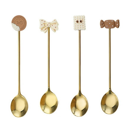 

Coffee Spoon Tea Spoon 304 Stainless Steel Tableware Utensil Gold Plated Coat Spoon Easy Clean Dish Ware for Stir Mix
