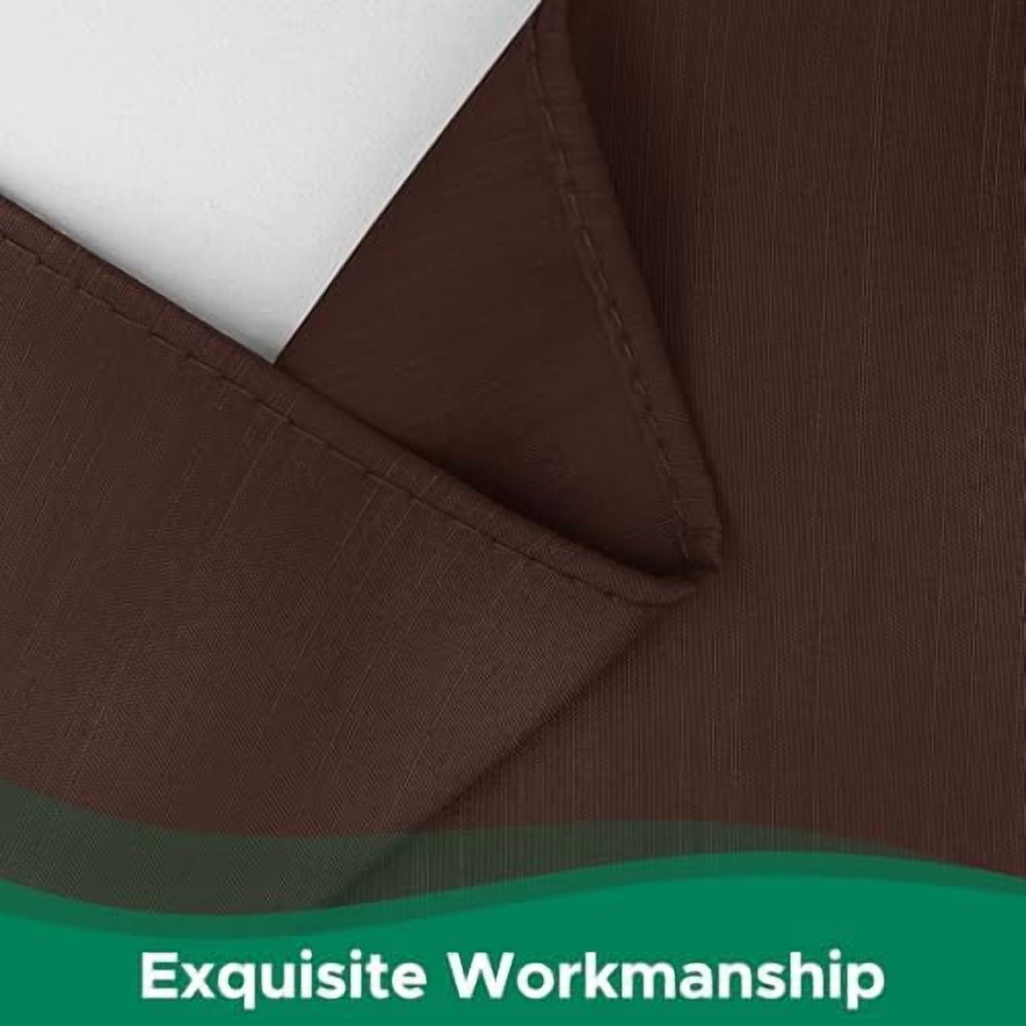 Wrap Around Bed Skirts for Queen Beds 15" Drop, Brown Adjustable Elastic Dust Ruffles Easy Fit Wrinkle & Fade Resistant Silky Luxurious Fabric Machine Washable