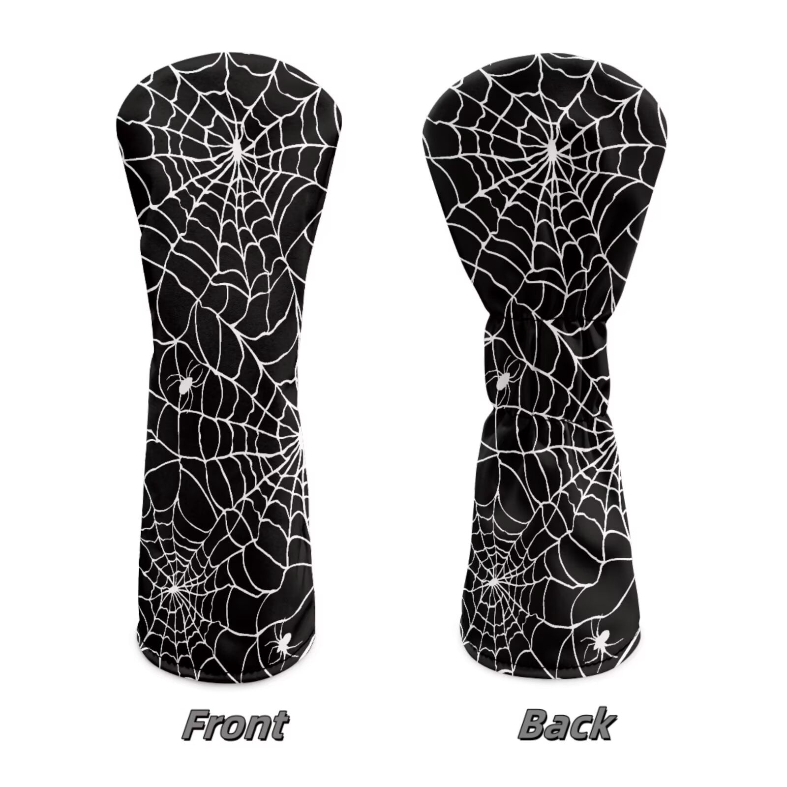 Uorisanigo Golf Club Head Covers, Halloween Spider Web Print Driver Cover Fariway Wood Headcovers Hybrid Head Covers 3/5 Wood Headcover Leather Headcovers for Club Protective