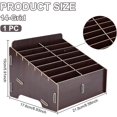 thumbnail image 2 of Caja de madera desmontable para teléfono móvil con 14 compartimentos, color marrón coco, organizador multicompartimento., 2 of 7