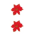 thumbnail image 1 of Injueey Paquete de 10 flores de Navidad decoración artificial cabezas de flores jardín de bodas adorno de árbol de Navidad Año Nuevo navidad rojo 2piezas, 1 of 6