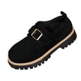 thumbnail image 2 of Roncen Women's Casual Loafers with Metallic Buckle - Chunky Round Toe Slip-On Shoes, Plush Suede & Comfortable Elevated Sole for Autumn/Winter Outfits, 2 of 8
