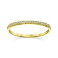 thumbnail image 2 of 10k Yellow Gold Lightweight Dainty CZ Wedding Stackable Band, 2 of 2