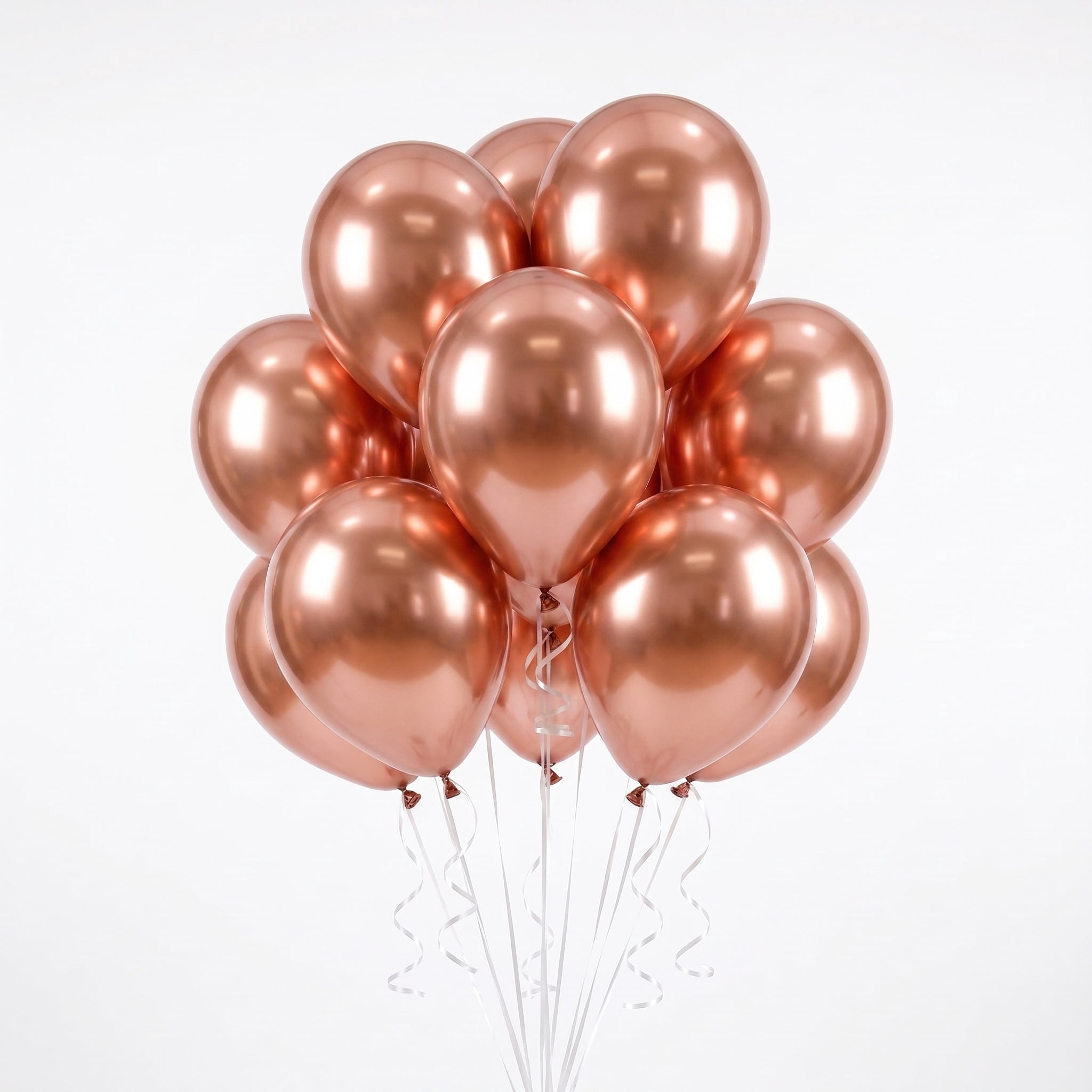 (8 pack) 12" Rose Gold Metallic Latex Balloons with Chrome Effect, 5 Pieces, by Way To Celebrate