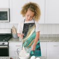 thumbnail image 4 of Teal Marble Gold Line Pattern Kids Aprons for Girls and Boys,Adjustable Neck Strap Toddler Aprons for Kids Cooking Baking, 4 of 6
