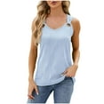 thumbnail image 1 of Timegard Tank Tops for Women Textured Fitting Comfy Solid Color Casual Sleeveless Tops Summer Fashion, 1 of 4