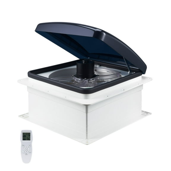 VEVOR RV Vent Fan, 14 inch RV Roof Vent Fan 12V, Powerful 10-Speed Reversible Fan with Remote Control, Built-in DC Motor, Power Top Lid,12 inch Fan Blade,Fits 14 x14 inch Roof Openings