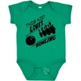 thumbnail image 3 of Inktastic This Kid Loves Bowling Boys or Girls Baby Bodysuit, 3 of 5