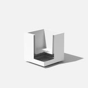 Veradek Block Series Cube Small 18 Plastic Planter - White