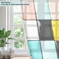 thumbnail image 4 of Yayeee Window Curtains Light Filtering 63"x42" Grommet Panel Pair Home Living Room Decor, Yellow Checkered Pattern, 4 of 7
