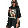 thumbnail image 3 of Plus Size Shirt for Women Black Tops for Women Oversized Short Sleeves Shirt for Women Cute Animals6 T Shirt Crewneck Shirt for Women 3XL, 3 of 5