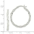 thumbnail image 2 of 925 Sterling Silver Polished Hinged Hoop Earrings 32x32mm Wide 4mm Thick Hoop Earring for Women, 2 of 2