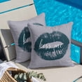 thumbnail image 6 of Kiss Me Text Lipprint Throw Pillow Cover Purple Blue Retro Abstract Cotton Linen Cushion Cover Throw Pillow Case with Invisible Zipper for Couch Sofa Bed Chair Car 16x16 Inch, 6 of 14