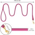 thumbnail image 3 of SHIQI-Reflective Rolled Leather Dog Leash 6ft - Soft Leather Dog Lead for Small Medium Large Dogs Puppy - Heavy Duty Rope Dog Leash for Outdoor Training Walking Running (Pink, Medium/Large), 3 of 4