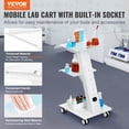 thumbnail image 3 of STAWAY Chariot de Laboratoire - Chariot Roulant à 3 Niveaux avec Douille Intégrée, Capacité de 220 lbs, Chariot Mobile en Métal Réglable pour Laboratoire, Clinique, Salon - Roues Pivotantes à 360°, 3 of 9
