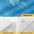 thumbnail image 4 of No Hook Shower Curtain with Snap in Liner, Retro Abstract Gradient Blue Ocean Waterproof Bath Curtain Double Layers with See Through Top Window, Summer Seaside Wave Hotel Shower Curtains 72x72in, 4 of 9