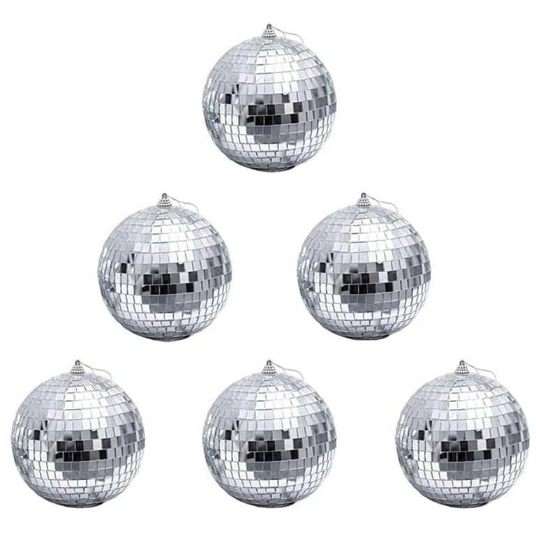 Wirlsweal Disco Ball Eye-catching Moon Shaped Disco Bal Reflective Hanging Ornament with Chain Hook Party Decor, Silver