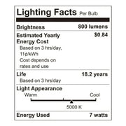 Great Value A19 LED Light Bulb, 60W Equivalent, Dimmable Daylight, E26 Medium Base, 12 Pack