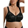 thumbnail image 2 of Deyllo Women Plus Size Bras Full Coverage Minimizer Wirefree Non Padded Comfort Black Bras Clothes-Size 38DDD, 2 of 4