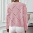 thumbnail image 6 of Amidoa Long Sleeve Trendy Sweaters for Women 2025 Cutout Pink Sequin Lightweight Fall Sweaters Women's Cardigans M, 6 of 6