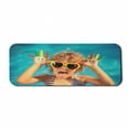 thumbnail image 1 of Childish Computer Mouse Pad, Photo of a Funny Boy Drawing Smile on Hands in Swimming Pool Summer Vacation Theme, Rectangle Non-Slip Rubber Mousepad Large, 31" x 12", Multicolor, by Ambesonne, 1 of 2