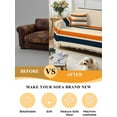 thumbnail image 5 of Orange Blue Stripe Couch Cover for Dogs, Minimalist Farmhouse Stripes Washable Sofa Covers Slipcover for Pets Dogs Futon Cover, Couch Recliner Covers, Oversized Chair Slipcover 71"x91", 5 of 9