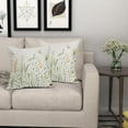 thumbnail image 3 of Spring Summer Floral Pillow Covers 16X16 Inch Yellow Flowers Green Leaves Butterfly Decorative Pillow Cases Set of 2 Cotton Linen Throw Pillows Farmhouse Home Decor For Sofa Couch Cushion Outdoor, 3 of 6