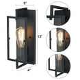 thumbnail image 2 of C Cattleya 1-Light Matte Black Finish Incandescent Rectangle Indoor Wall Sconce Wall Light Fixture, 2 of 5