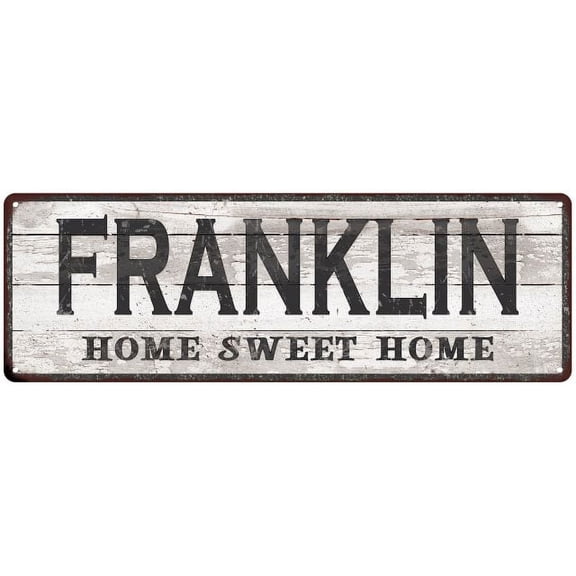 FRANKLIN Home Sweet Home Country Look Gift 6x18 Metal Sig 206180045855