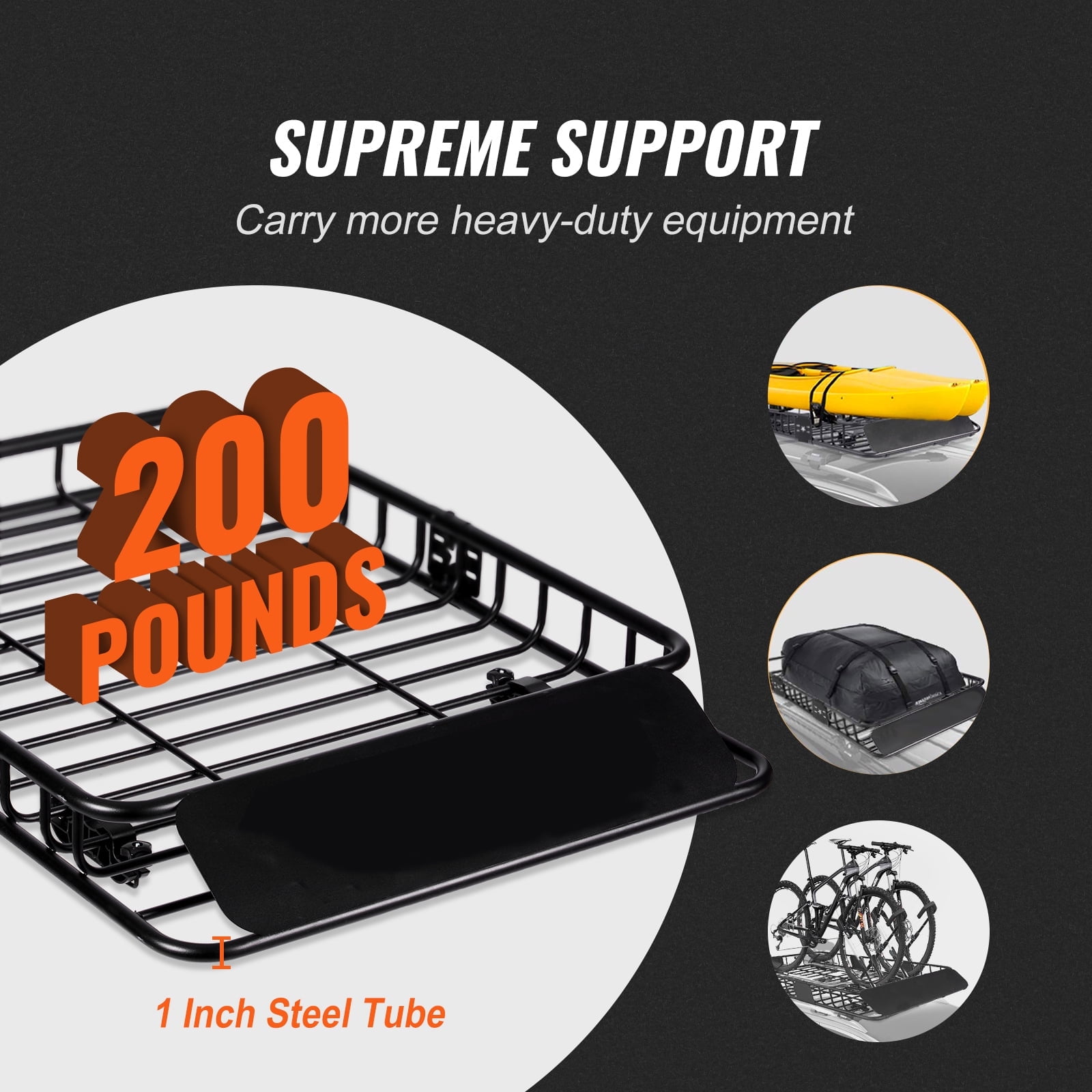 KFFKFF 51"x36"x5" Roof Rack Cargo Basket 200 LBS for SUV Truck with Luggage Bag