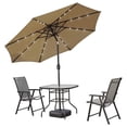 thumbnail image 4 of LeisureMod SUBL-9BG Parasol de Marché Moderne en Acier de 9 Pieds avec LED Solaire et Inclinaison, Beige, 4 of 5