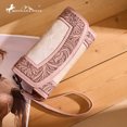 thumbnail image 4 of Montana West Wristlet Wallet for Women Western Floral Tooled Cowhide Large Trifold Purse with ID Window, Pink, 4 of 6