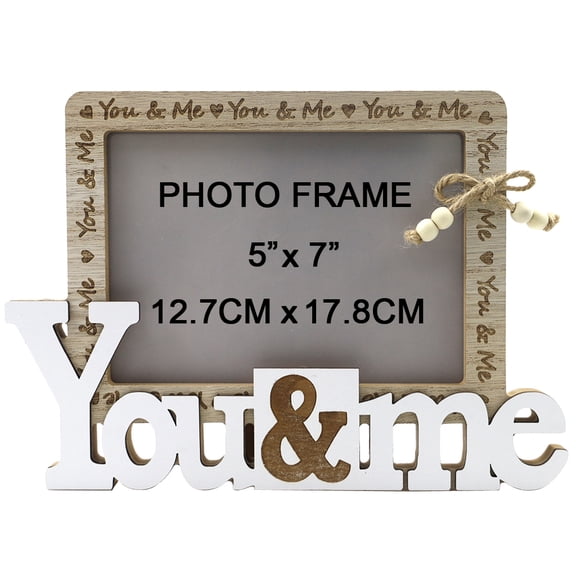 NUOLUX Wooden Wedding Photo Frame, Desktop Standing Picture Frame for Engagement, Anniversary, and Special Occasions