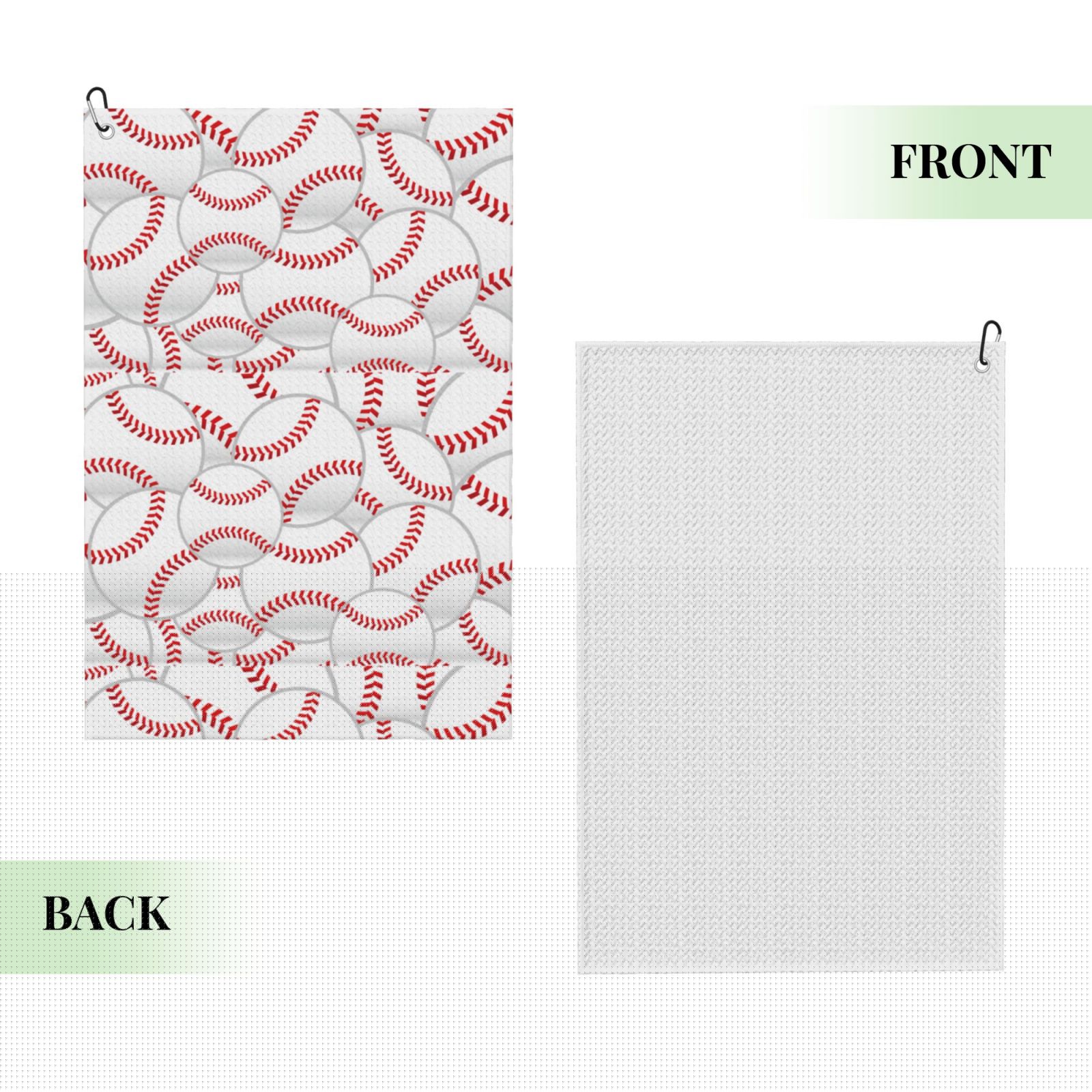 thumbnail image 2 of Picia Baseballs Microfiber Golf Towel (24" X 16") with Carabiner Clip, Waffle Pattern Hook - Golf Accessories and Gifts, Father's Day, Christmas, Birthday Gift, 2 of 8