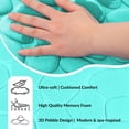 thumbnail image 3 of Evideco French Home Goods Memory Foam Contour Bath Mat Aqua Blue Pebble Design 18x20, 3 of 9