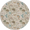 thumbnail image 2 of Addison Rugs Dream Shag Premium Machine Washable Transitional Hummingbirds Beige Round Rug, 8' x 8', 2 of 8
