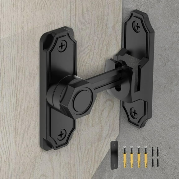 90 Degree Barn Door Lock Gate Latch,180° Flip Latch Door Latch for Barn Wood Fence Sliding French Doors Lock Hasp Latch Clasp Lock Pocket Door Locks