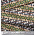 thumbnail image 2 of Soimoi Green Velvet Fabric Aztec Geometric Printed Fabric 1 Yard 58 Inch Wide, 2 of 3