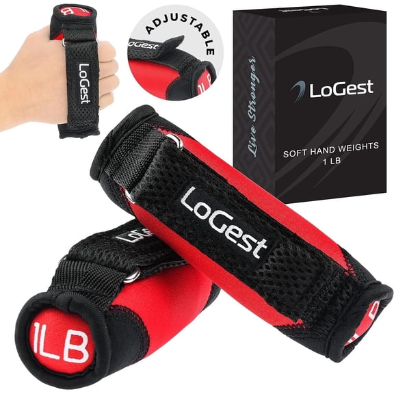 Soft Hand Weights Adjustable Straps - Comes in 1LB Weights or 2LB or 3LB 4LB - C