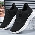 thumbnail image 3 of GrmtClth Lightweight Mesh Athletic Trainers for Men Soft Cushioned Sole Lace Up Breathable Knit Casual Jogging Walking Sneakers Black (US/9), 3 of 6