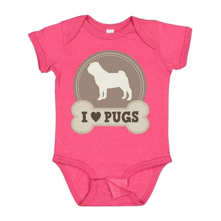 

Inktastic Pug Dog - I Love Pugs Gift Baby Boy or Baby Girl Bodysuit