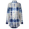 thumbnail image 5 of TQWQT Plus Size Turtlenecks for Women Fall Floral Printed Tunic Top Long Sleeve Turtleneck T Shirts Loose Fit Curved Hem Graphic Tee Royal Blue M, 5 of 5