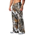 thumbnail image 3 of Havenx Camo Sweatpants for Men Wide Leg Dry Leaf Print Elastic Waist Sweat Pant with Pockets Open Bottom Camouflage Trousers Workout Athletic Jogger Soft Lounge Outfits,Coffee 2XL, 3 of 7