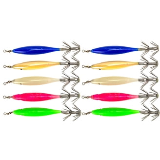 SILANON Saltwater LED Squid Fishing Lure - Glow In Dark, 9in Jig With 6/0 Hook For Deep Drop & Trolling